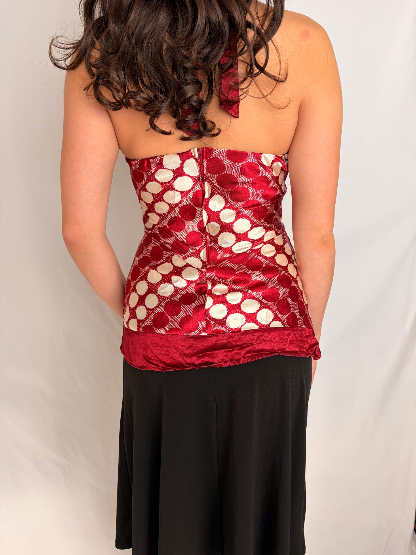 2000s cherry polka halter