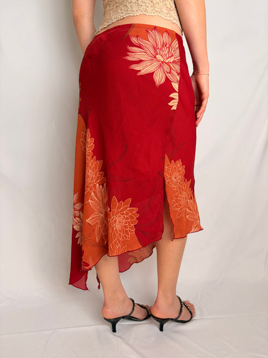 2000s floral maxi skirt
