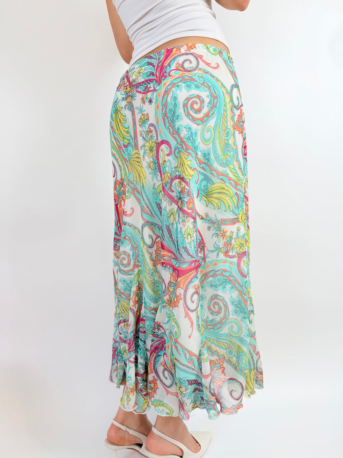 20000s colourful fairy maxi skirt