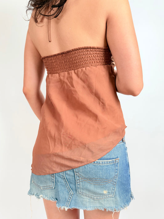 2000s bronze sequin fairy halter