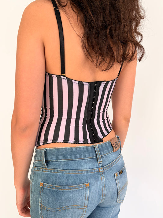 2000s pinstripe corset