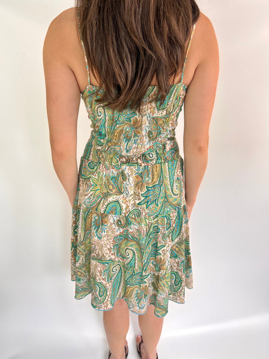 2000s paisley midi dress