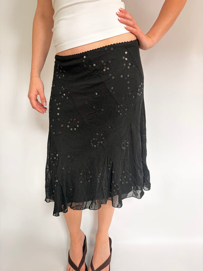 2000s sequin midi skirt