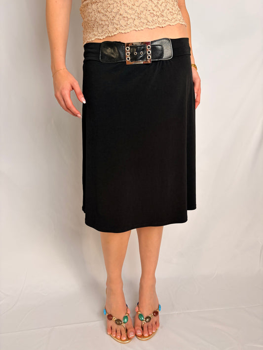 2000s buckle midi skirt