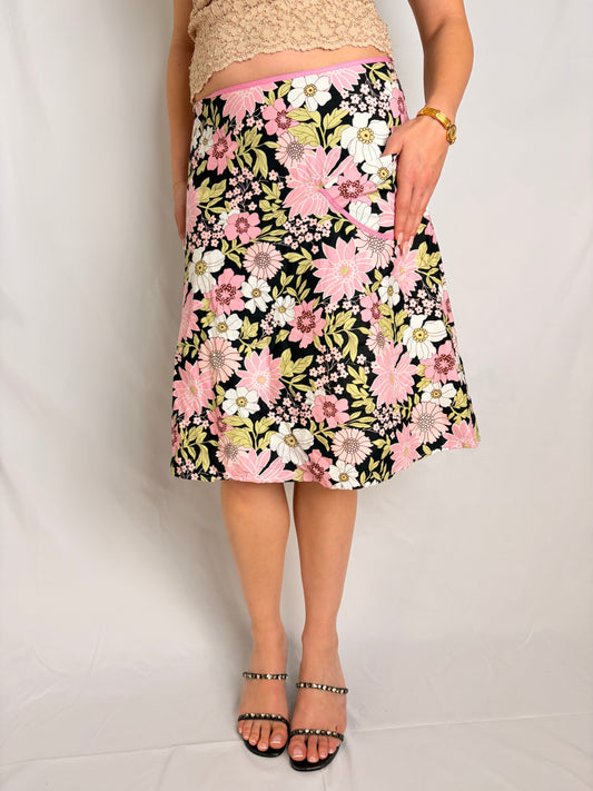 floral midi skirt