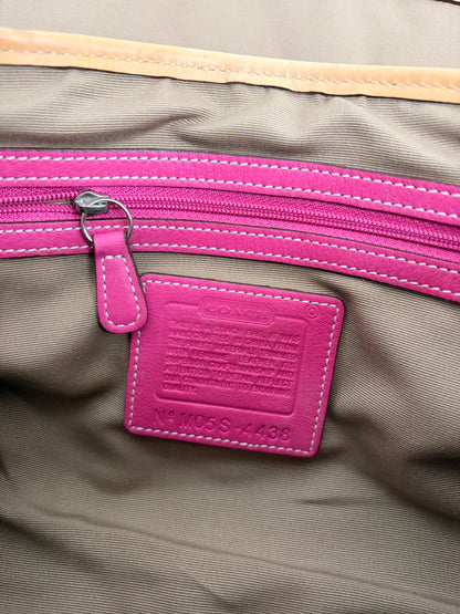 COACH hampton soho stripe handbag