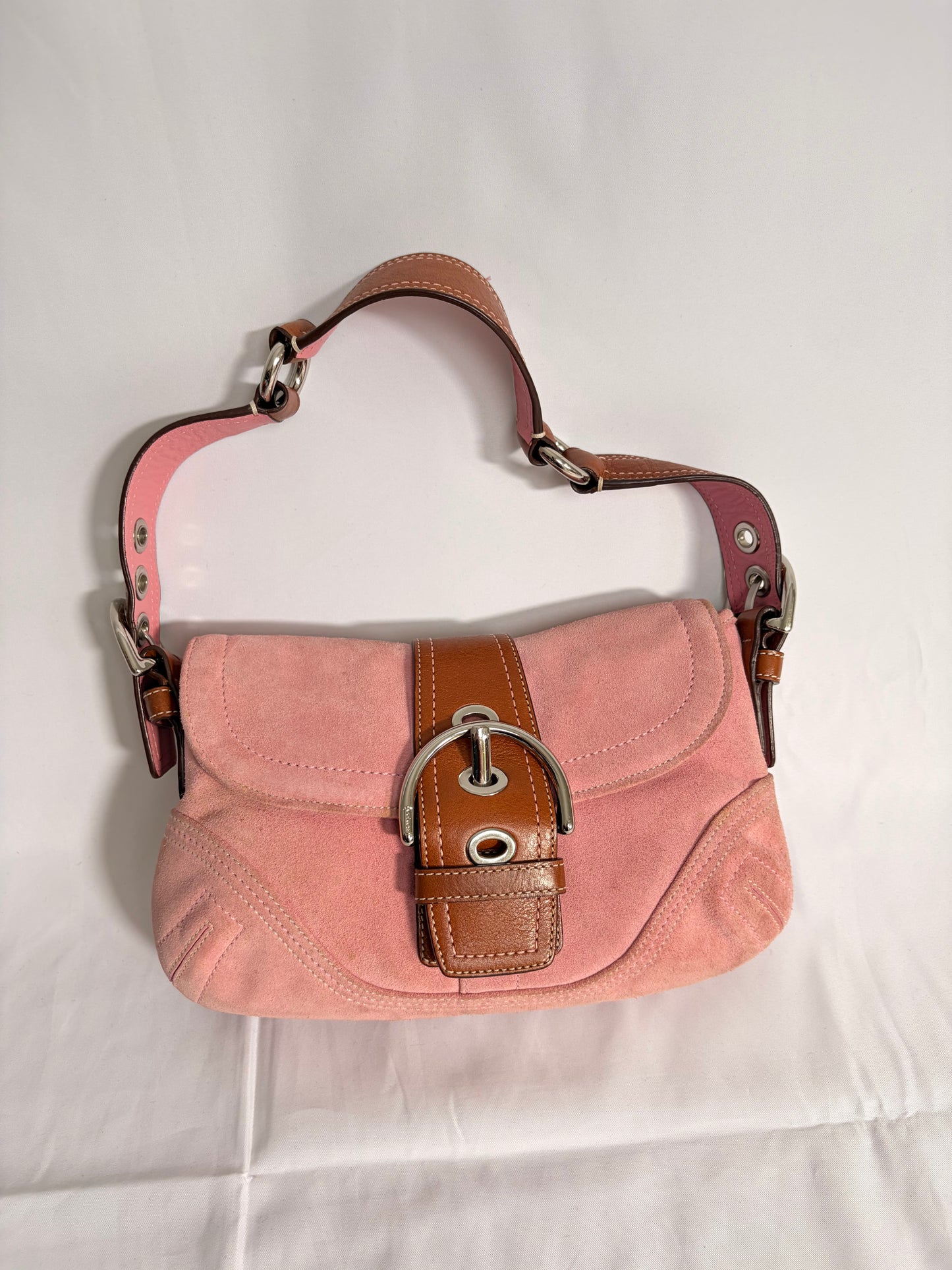 COACH pink suede soho handbag