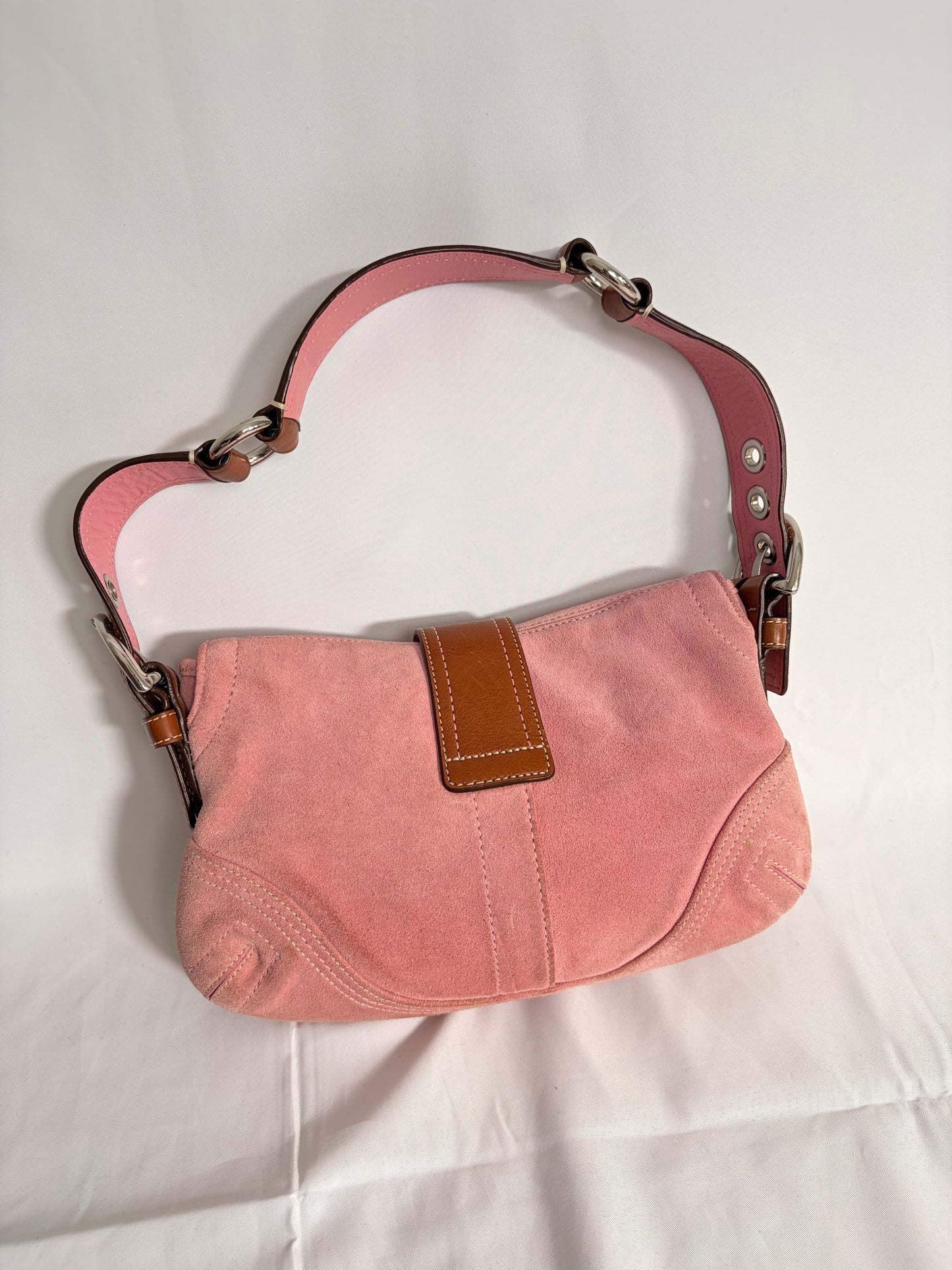 COACH pink suede soho handbag