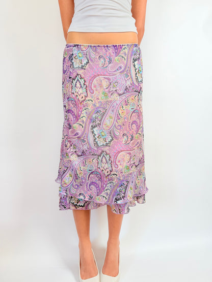 2000s paisley fairy midi skirt