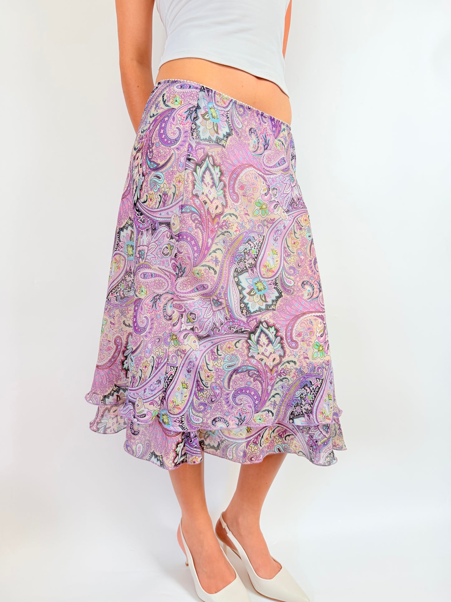 2000s paisley fairy midi skirt