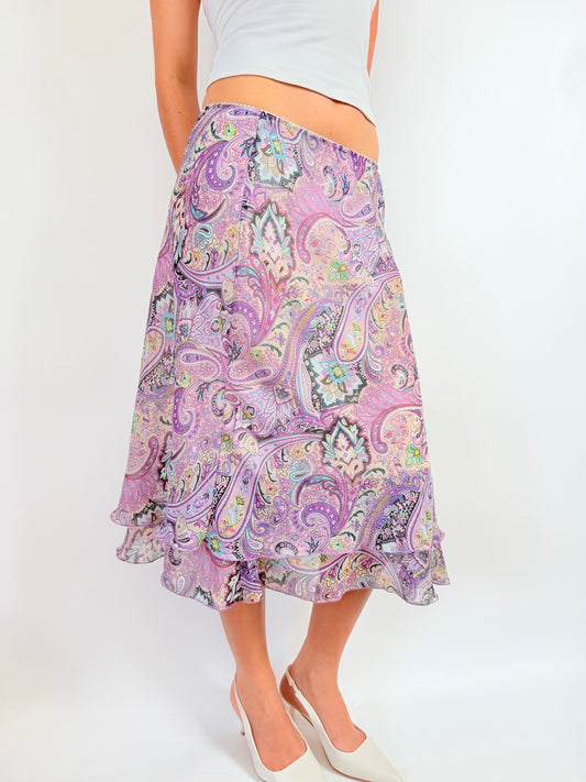 2000s paisley fairy midi skirt