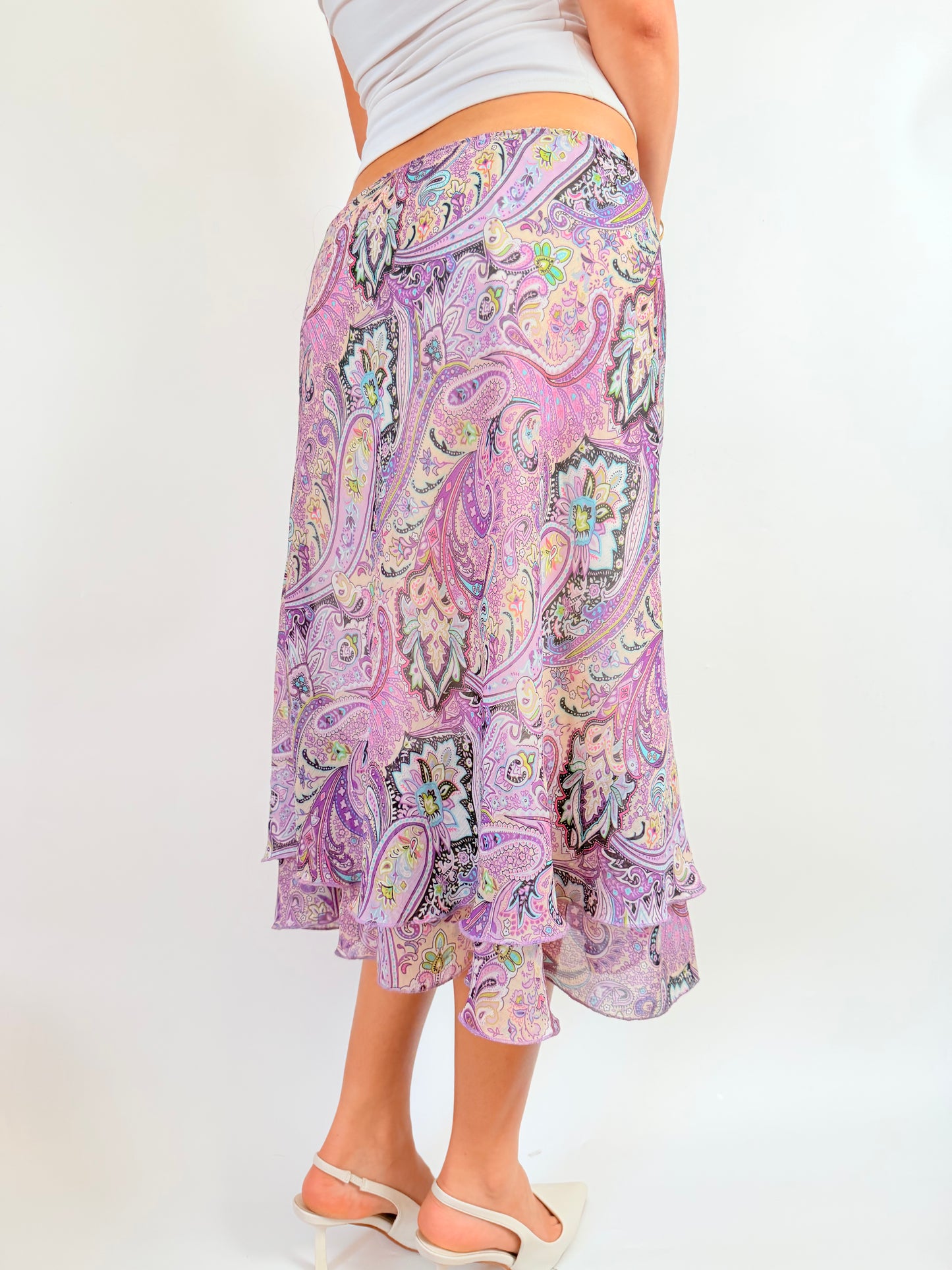 2000s paisley fairy midi skirt