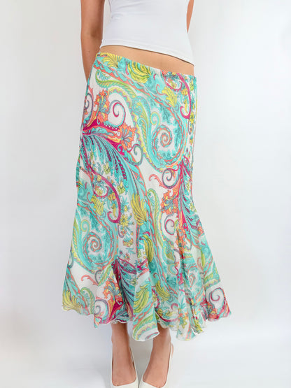 20000s colourful fairy maxi skirt