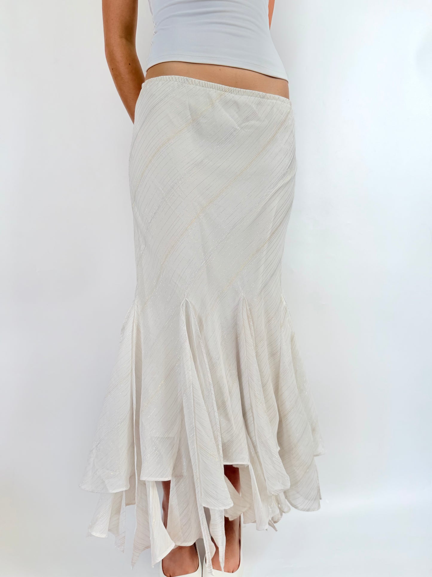 2000s shimmery fairy maxi skirt