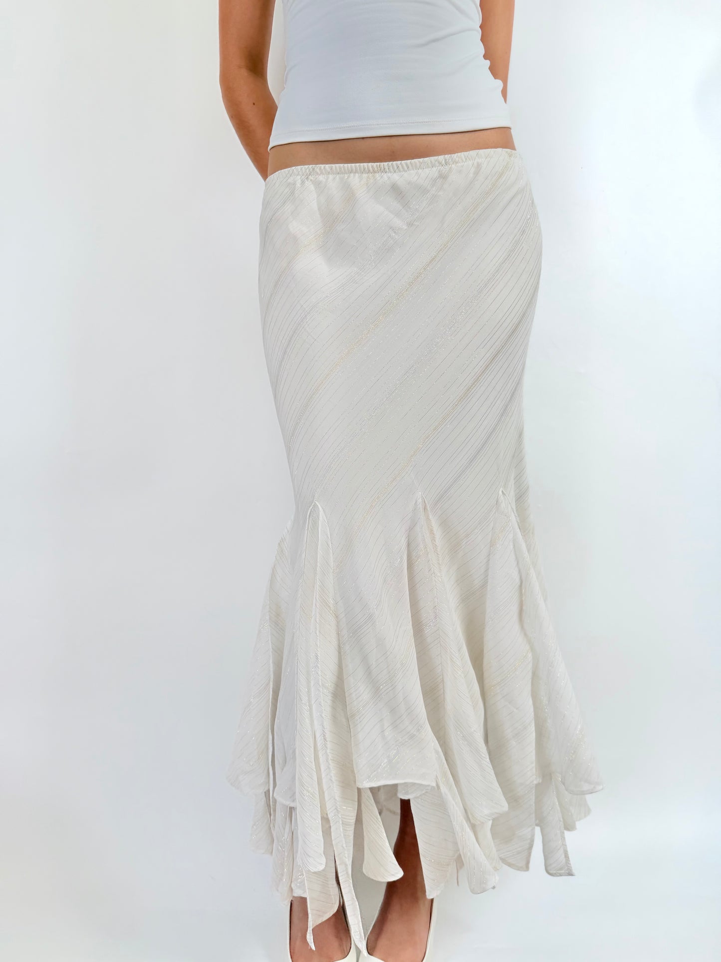 2000s shimmery fairy maxi skirt