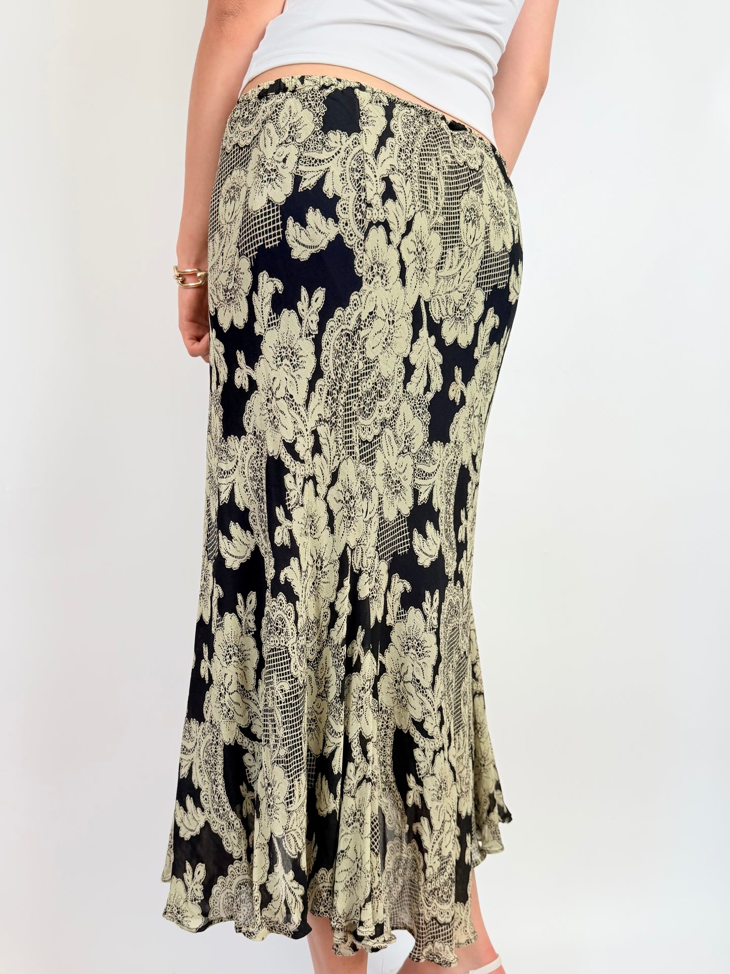 2000s fairy sequin maxi skirt