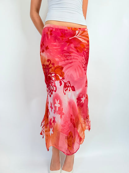 2000s floral reversible maxi skirt