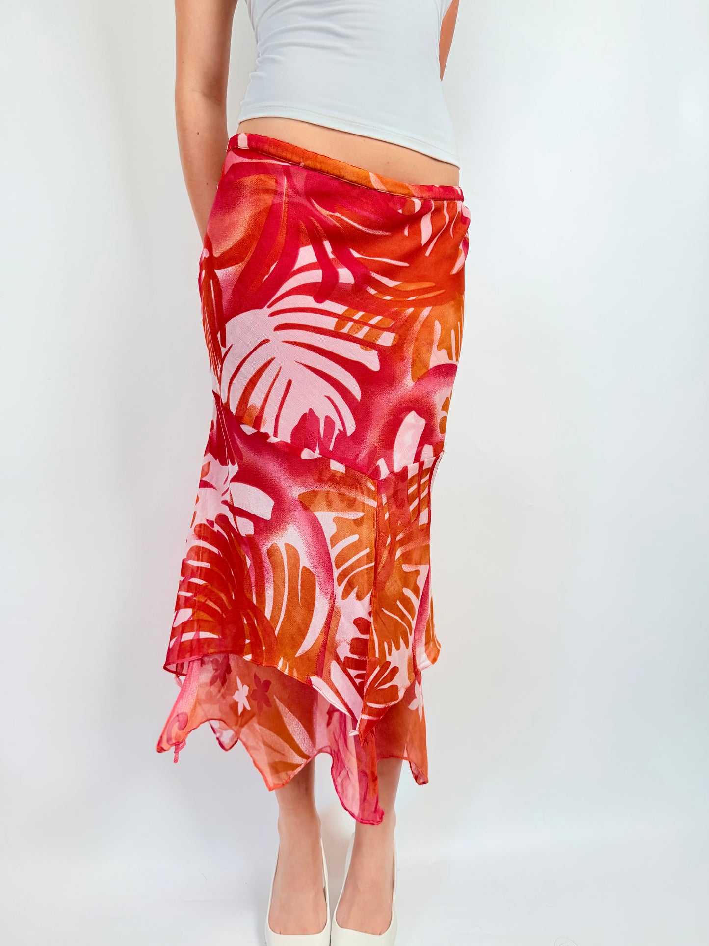 2000s floral reversible maxi skirt