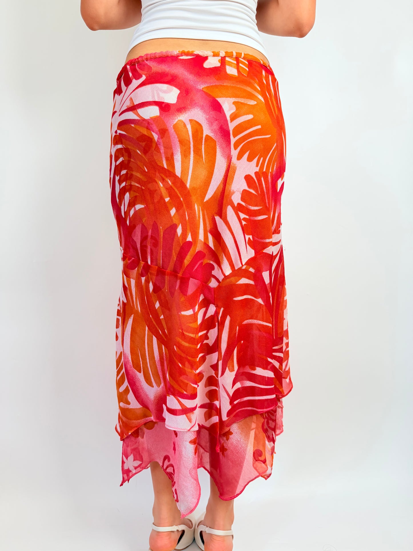 2000s floral reversible maxi skirt