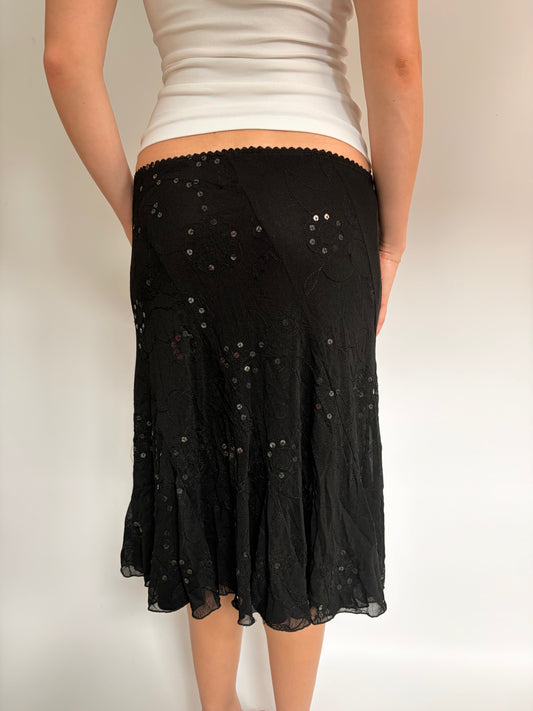 2000s sequin midi skirt