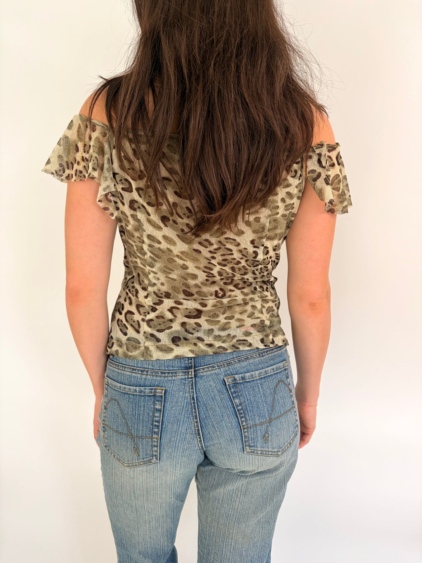 2000s unique leopard top