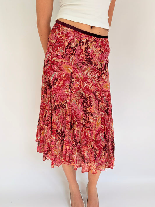 2000s paisley midi skirt