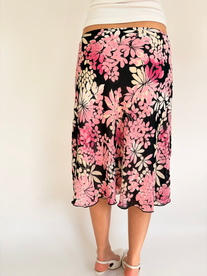2000s floral midi skirt