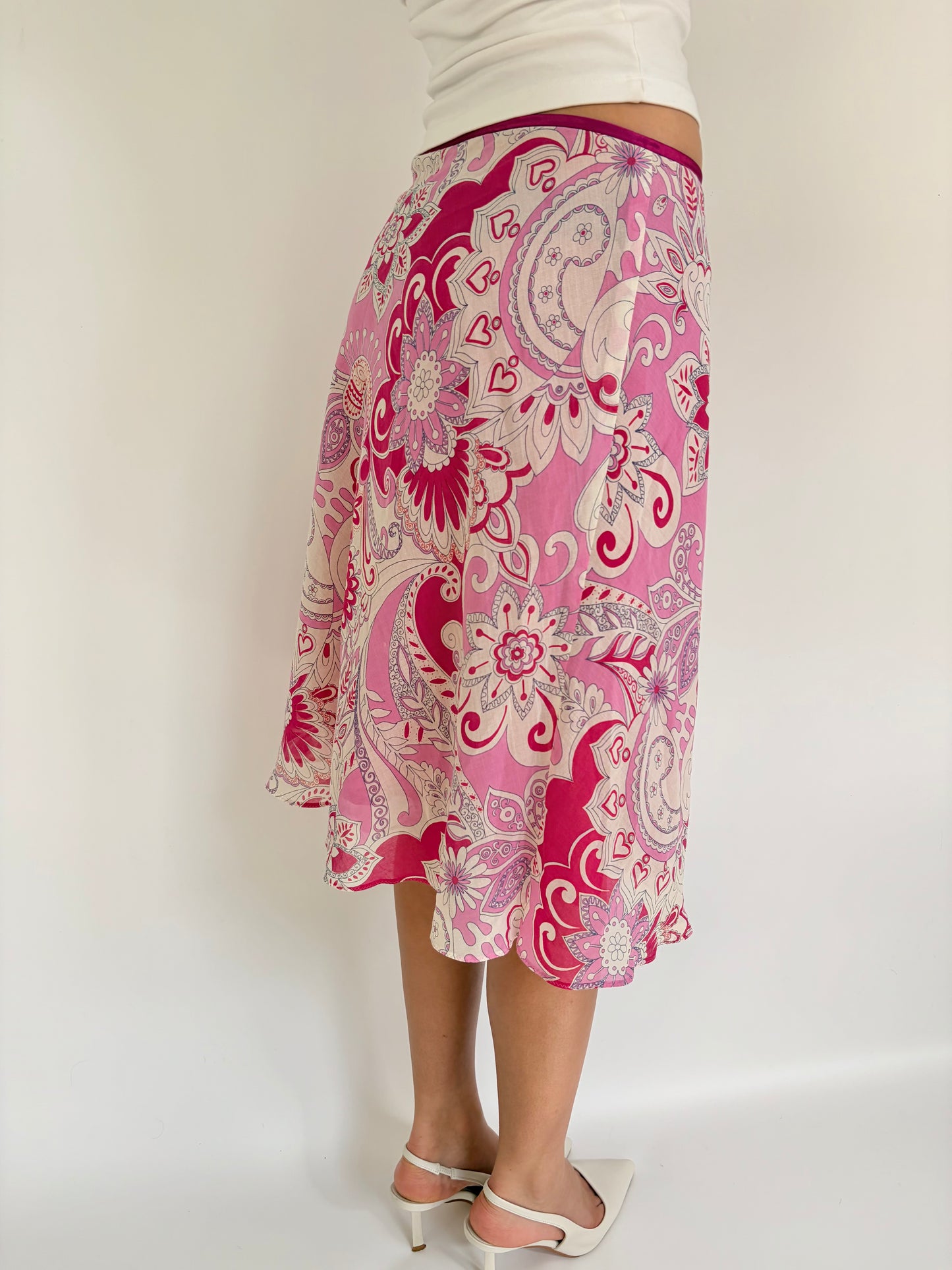2000s floral midi skirt
