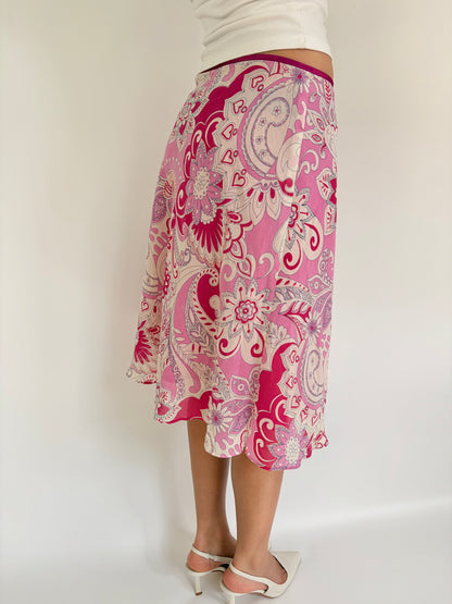 2000s floral midi skirt