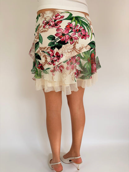 2000s rare floral mini skirt