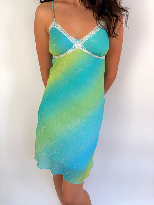 2000s ombre midi dress