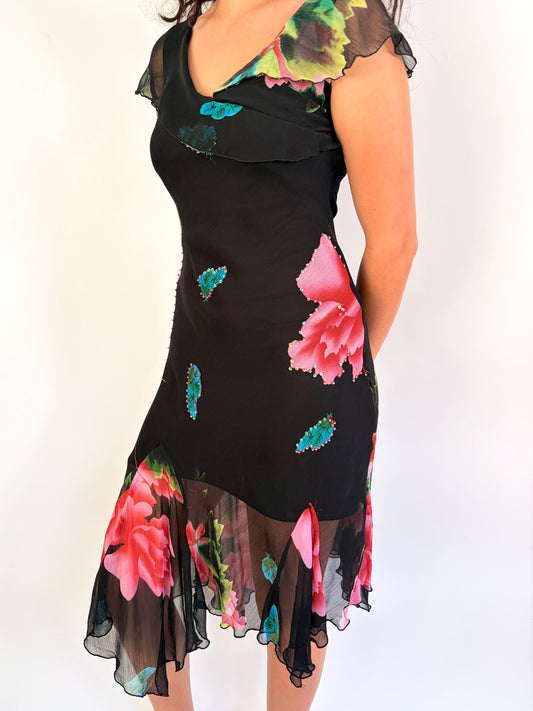 2000s sequin midi dress