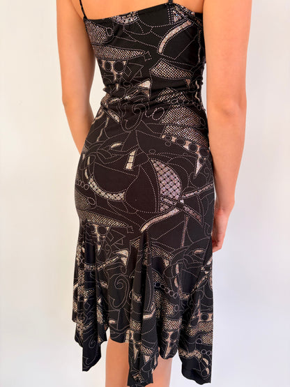 2000s shimmery midi dress