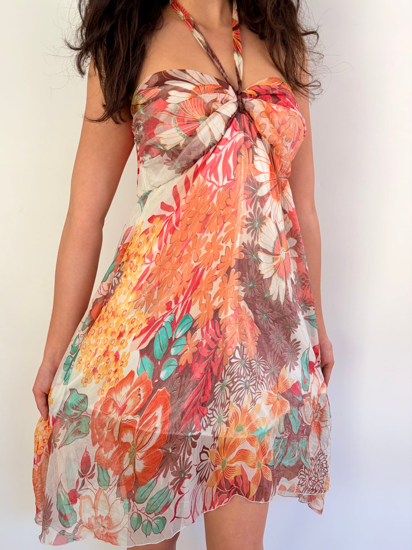 2000s halter fairy midi dress