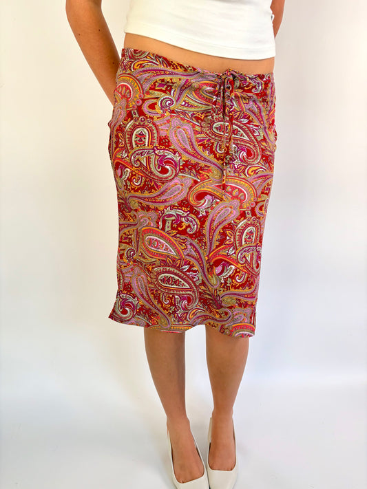 2000s paisley midi skirt