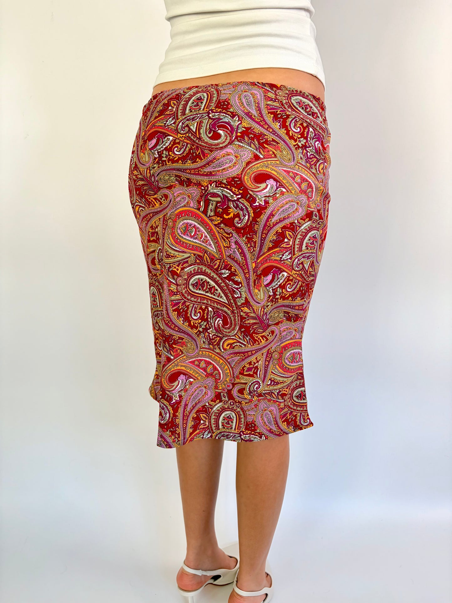 2000s paisley midi skirt