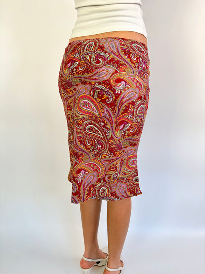 2000s paisley midi skirt