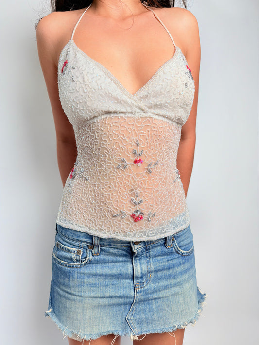 2000s rare pinterest beaded cami