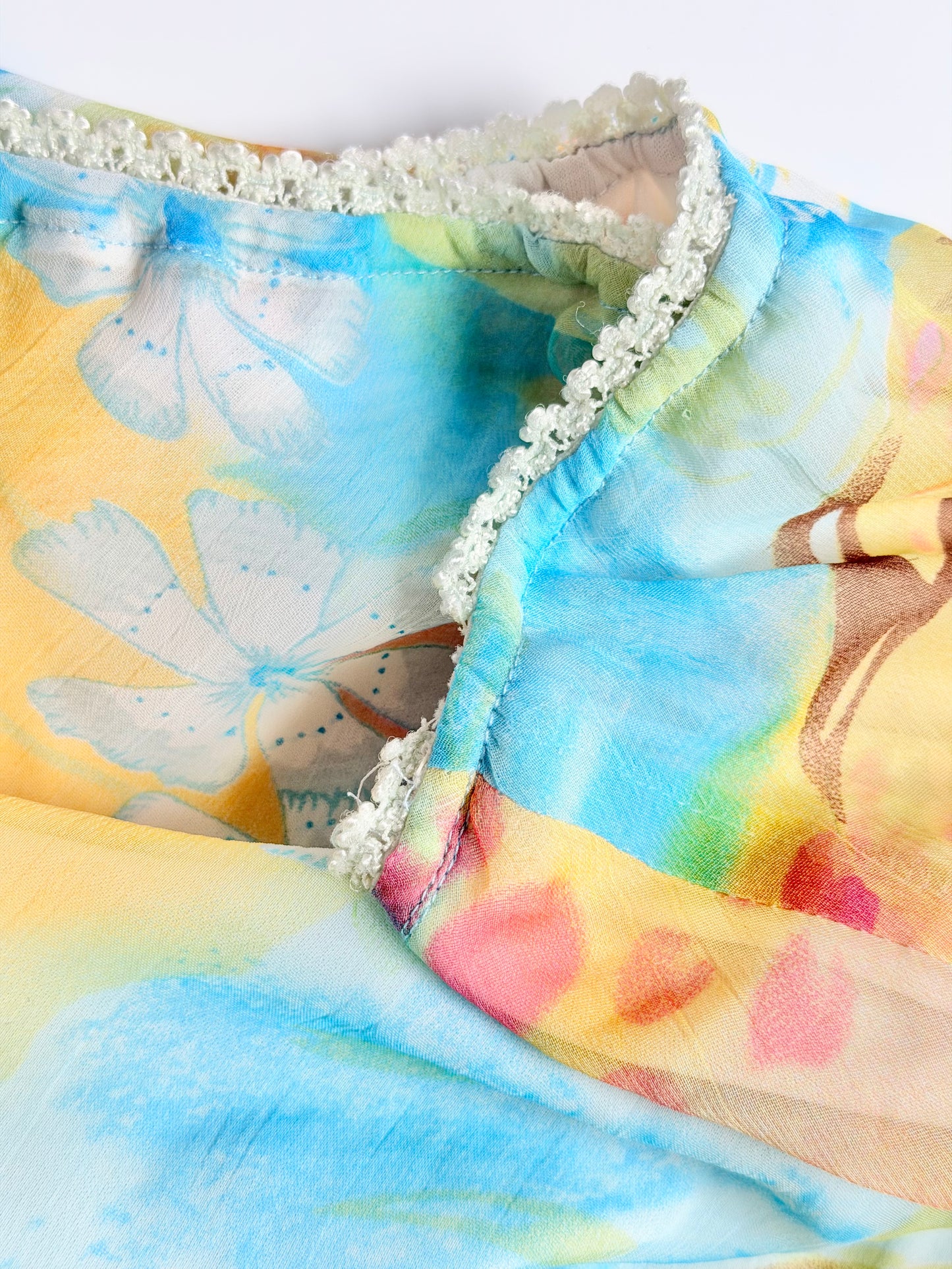 2000s pastel pattern midi skirt