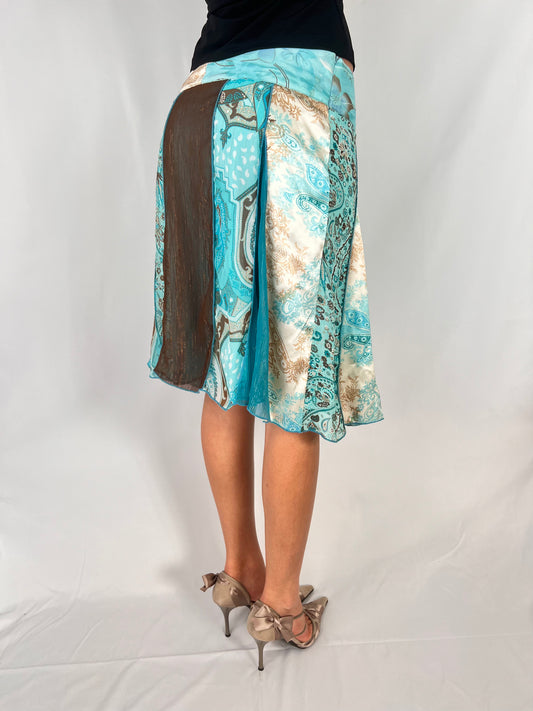 2000s paisley midi skirt