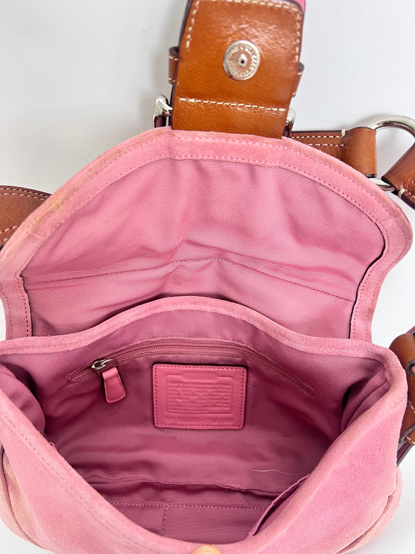 COACH pink suede soho handbag